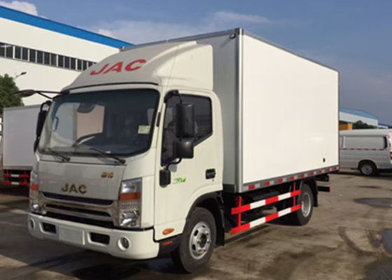 購入 JAC 4x2は5トンの箱のトラックを内部ガラス繊維/冷凍食品のための外壁冷やしました オンライン製造